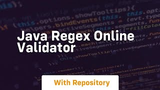 java regex online validator [upl. by Meggy]