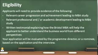 UK  University of the West of England Bristol MBA Scholarship 141101 [upl. by Nitfa]