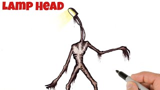 How to Draw Lamp Head  Trevor Henderson Characters [upl. by Dnomrej]