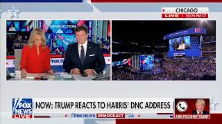 President Trump Reacts To Kamalas DNC Speech on Fox News [upl. by Krystal]