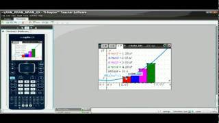 Calculus Area Rectangle Approximations on TINspire CX handheld [upl. by Aduh]