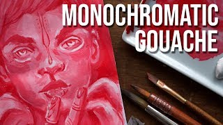 How to Get Better at Gouache  A Monochromatic Gouache Study [upl. by Elagiba]