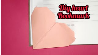 Diy heart bookmark  Origami heart bookmark IfraFatmacrafter [upl. by Eanram]