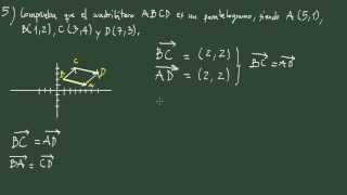 25 Geometría analítica examen 3 ejercicio 5 paralelogramo [upl. by Sirenay]