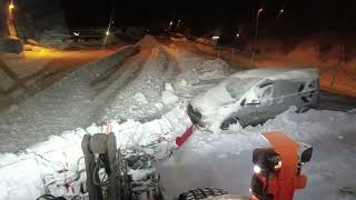 Plowing 40cm after snowstorm  Tokvam UT490  Volvo L70H [upl. by Haceber]