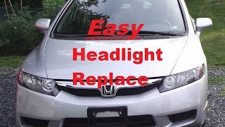 How to Install a Headlight Bulb on 2010 Honda Civic LX [upl. by Airec]