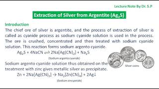 Extraction of Silver from Argentite [upl. by Donell]