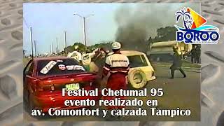 Festival de acrobacia en Chetumal 95 un piloto de auto choca a gran velocidad [upl. by Meerak]