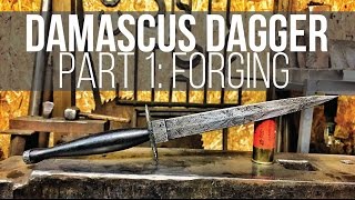 MAKING A DAMASCUS DAGGER 1 Fairbairn Sykes Style [upl. by Cattier]