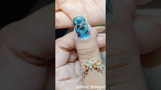 Easy Nailart💙🖤🌸 shorts jannatblogger nailart naildesign bhootfmemailstory bhoot [upl. by Ayhdiv962]