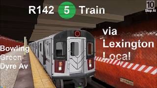 OpenBVE R142 5 Train via Lexington Avenue Local [upl. by Eelyram]