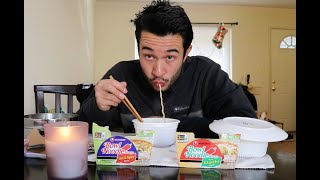 Bowl Noodle Hot amp Spicy vs Spicy Kimchi 🍜 Nongshim Ramen Soup Mukbang Review [upl. by Huntlee]