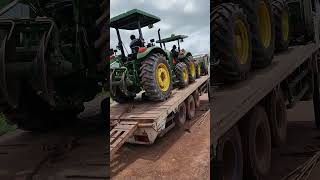 John Deere 5090E and 6095B Tractors Move on the trailer [upl. by Parke]