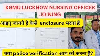 KGMU NURSING OFFICER JOINING enclosureकैसे भरना हैं  bhuesicaiimsrml sgpgi dsssbupumscho [upl. by Peter]