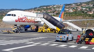 Jet2 holidays boeing 757200 trip report Manchester to Madeira magnificent approach GLSAC [upl. by Carmita]