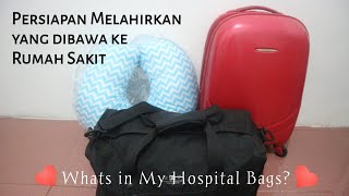 Perlengkapan Melahirkan yang dibawa ke Rumah Sakit  Repeat CSection  Whats in My Hospital Bags [upl. by Tirzah912]