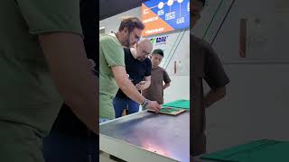 steel rule die cutting boards making machine ejection rubber cutting and installing automatically [upl. by Ahsenek]