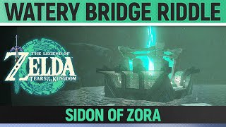 Zelda Tears of the Kingdom  Watery Bridge Riddle  Sidon of the Zora [upl. by Aileon]