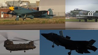 RAF Coningsby Typhoon Compilation 3   Chinook Spitfire F35s practice display vertical climb [upl. by Ngo594]