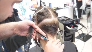 AMAZING HAIRCUT  SHORT UNDERCUT PIXIE BOB  BLONDE HAIR [upl. by Enylekcaj149]