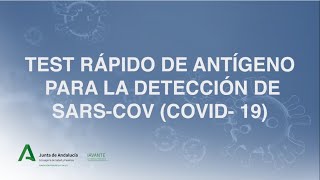 Test rápido de antígeno para la detección del SARSCoV COVID19 [upl. by Yrffoeg]