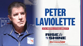 NYR at TBL Peter Laviolette Pregame Media Availability  March 14 2024 [upl. by Hamian]