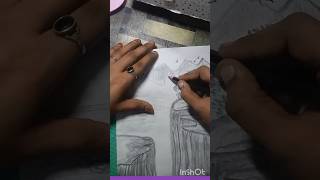 Pencil sketch scenery 💞simple and easy landscape drawing art drawing youtubeshorts [upl. by Benilda]