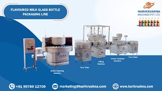 Flavoured Milk Glass Bottle Packaging Line  Harikrushna Machines Pvt Ltd [upl. by Ilagam]