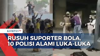 Begini Kronologi Kericuhan Suporter Bola di Gresik 10 Polisi Terluka [upl. by Nnylarac]