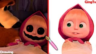 Masha  Masha And The Bear Version Horror Art 2022  masha y el oso  ماشا والدب  bhoot  scary 1 [upl. by Zandt]