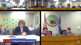 Tolland Town Council January 23 2024 [upl. by Okun683]