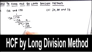 How to find the HCF by Long Division  hcf using division method  HCF GCF by long division [upl. by Largent]