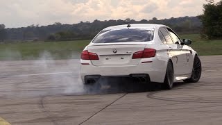 700HP BMW M5 F10 HPT Stage 2  Accelerations Donuts amp Drag Racing [upl. by Ahseki]