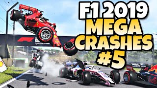 F1 2019 MEGA CRASHES 5 [upl. by Ileyan910]