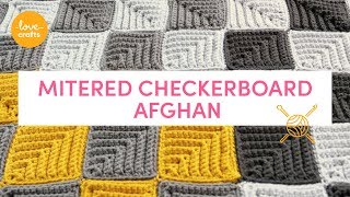 How To Crochet  Mitered Checkerboard Afghan [upl. by Atterual]