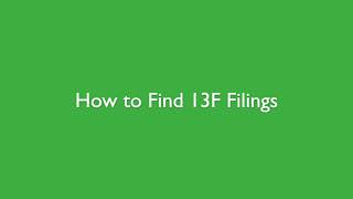 How to find 13F filings online [upl. by Enella104]