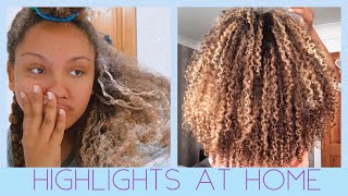 HIGHLIGHTING NATURALLY CURLY HAIR AT HOME [upl. by Ihc506]