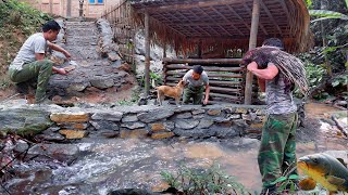 365 Days Alone in the Forest building a primitive farm out of stone  TA Bushcraft [upl. by Aivataj95]