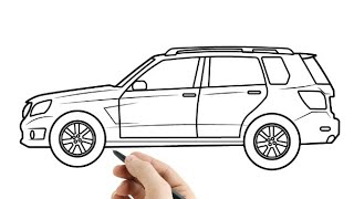 How To Draw Mercedes Benz GLK 2015  Car Drawing [upl. by Anitsyrhc]