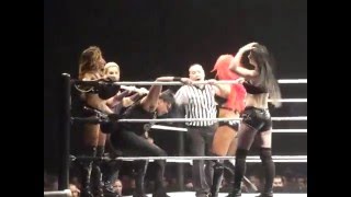 8 woman match  WWE Live Brussels 2142016 [upl. by Maxma]