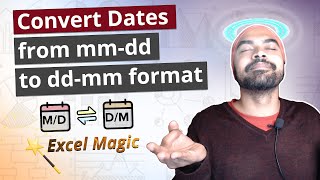 Convert Dates from MMDD to DDMM format  Excel Trick [upl. by Silsbye]