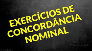 📌 Exercícios de Concordância NominalProf Alda [upl. by Meli]