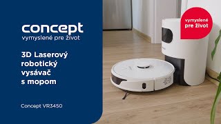 Robotický vysávač s mopom 2v1 Laser 3D Concept VR3450 Perfect Clean [upl. by Latsyrk689]