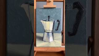 A small study of Moka Pot oil on canvas size 20x30cm oilpainting paintingprocess timelapse [upl. by Hgiel]