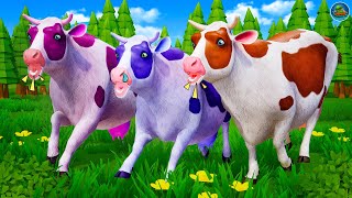 The Magical Color Cows Running and Swimming Animals  Wild amp Farm Animals Attack on Cows [upl. by Casavant]