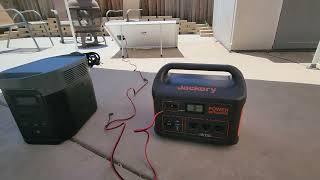 Harbor Freight 100 watt solar panel charging Jackery 1000 [upl. by Llednohs]