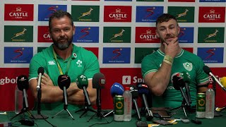 RSAvIRE Andy Farrell and Caelan Doris speaking after Ireland beat South Africa [upl. by Asoramla]