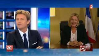 Marine Le Pen réagit sur France 2 à la primaire socialiste 091011 [upl. by Adidnac328]