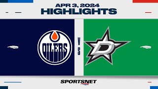 NHL Highlights  Oilers vs Stars  April 3 2024 [upl. by Asereht]