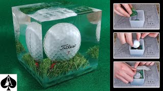 How to Make a HoleinOne Golf Ball Trophy Paperweight Cube from Epoxy Resin  DIY  Tutorial [upl. by Tamma]